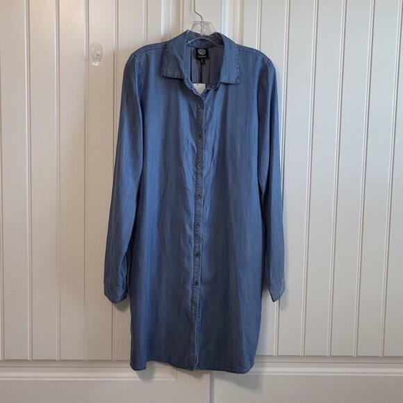 Bobeau Lace-Up Chambray Shirt Dress - Picture 7 of 14